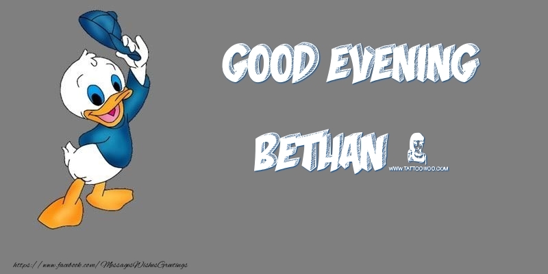 Greetings Cards for Good evening - Good Evening Bethan